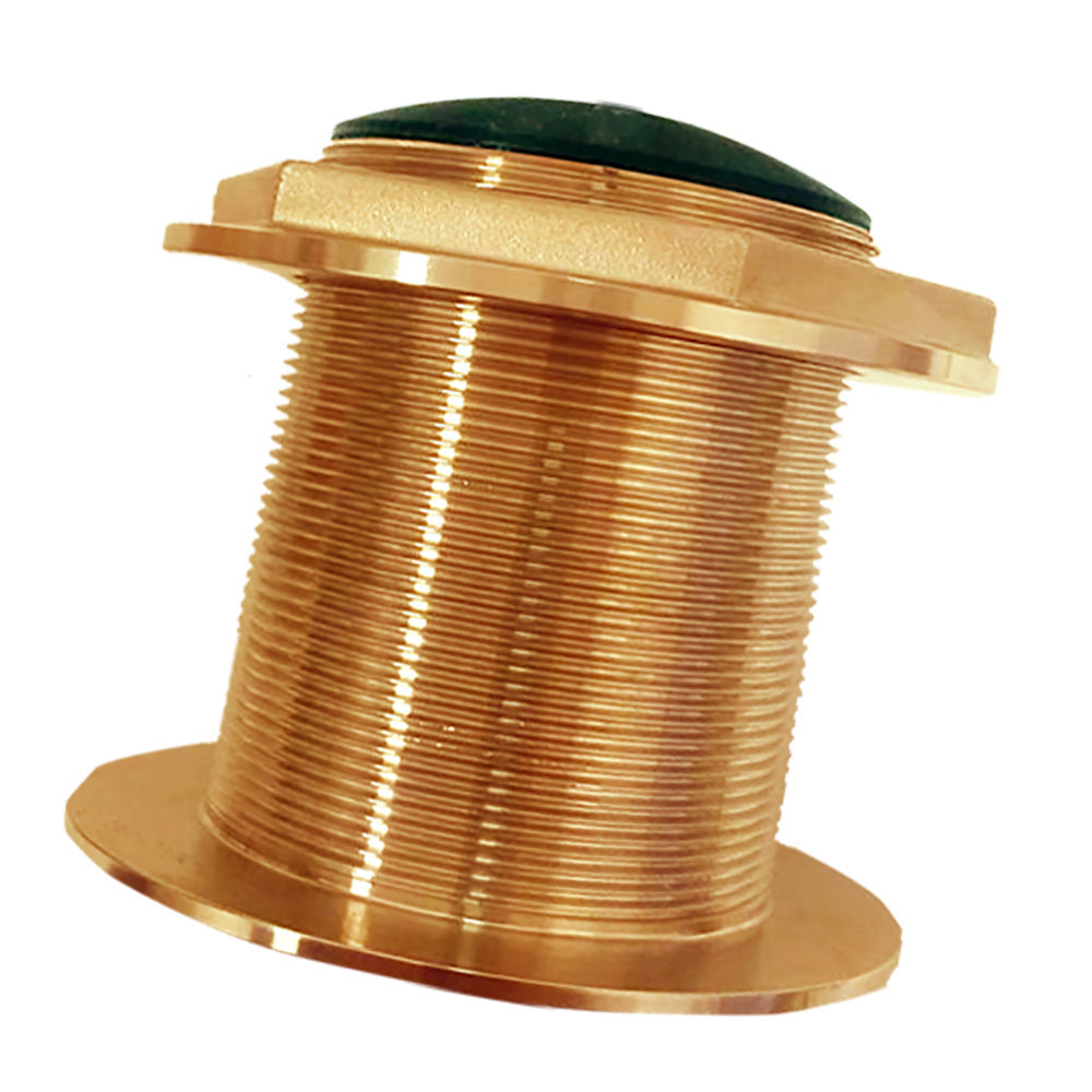 Echonautics Bronze LowProfile ThruHull MediumFrequency CHIRP Transducer 1kW 18 Tilt 85135kHz BT87M1KW18