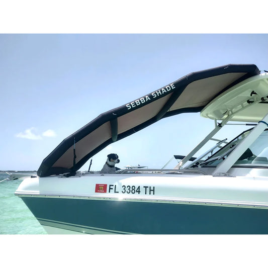 Sebba Shade 8 x 12 ft Black Sun Shade fBoats 26 SS8X12BLK