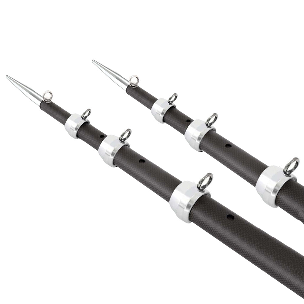 Tigress 15 XD 3K Carbon Fiber Telescoping Outrigger Poles Matte BlackSilver Pair 886797