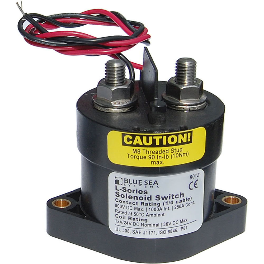 Blue Sea 9012 L Solenoid Switch 1224VDC 250A 9012