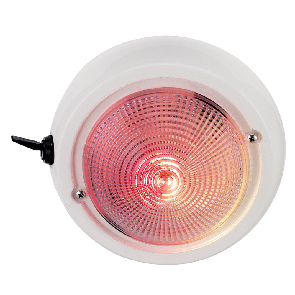 Perko Dome Light wRed White Bulbs 1263DP1WHT