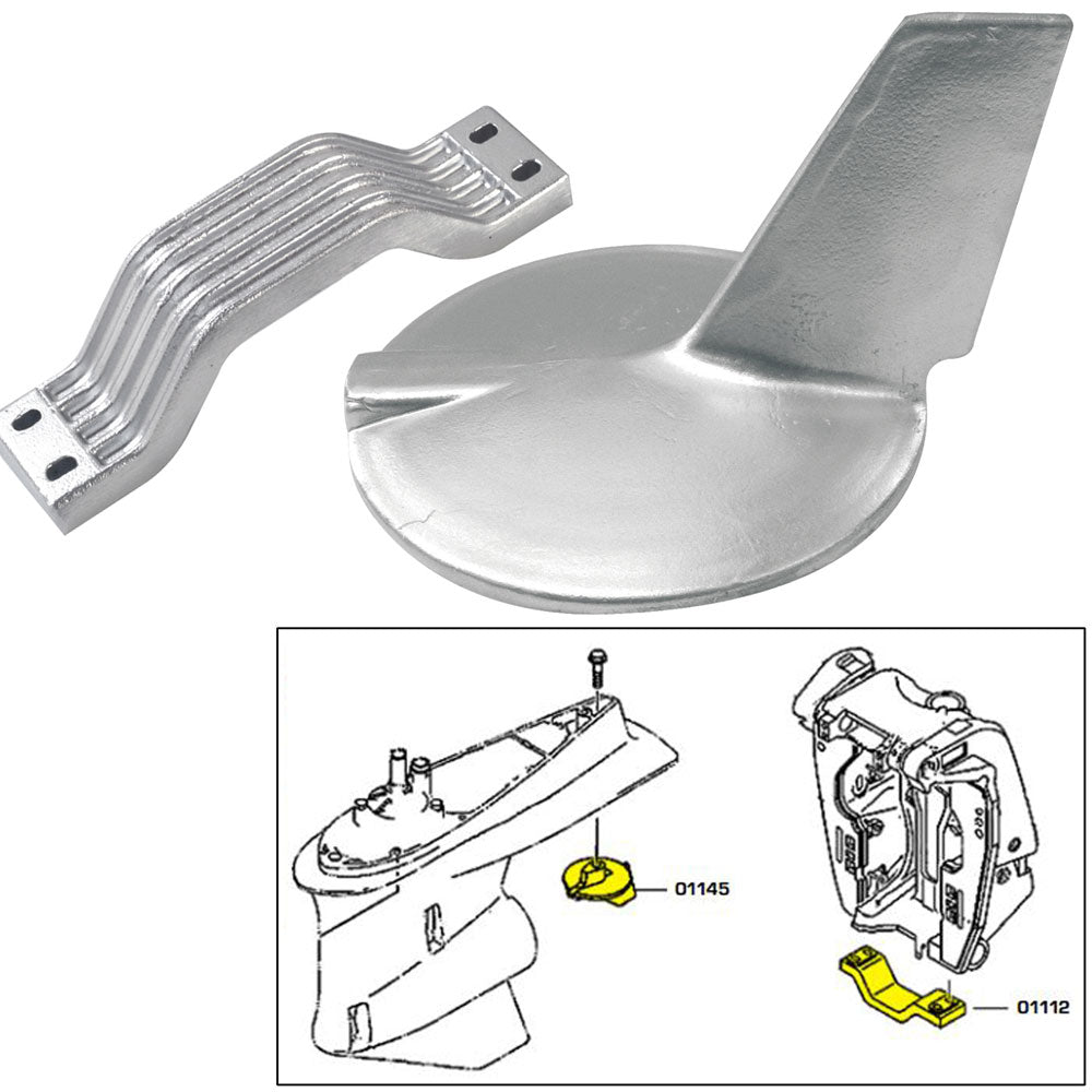 Tecnoseal Anode Kit wHardware Yamaha 200300HP HiPerformance Aluminum 21106AL