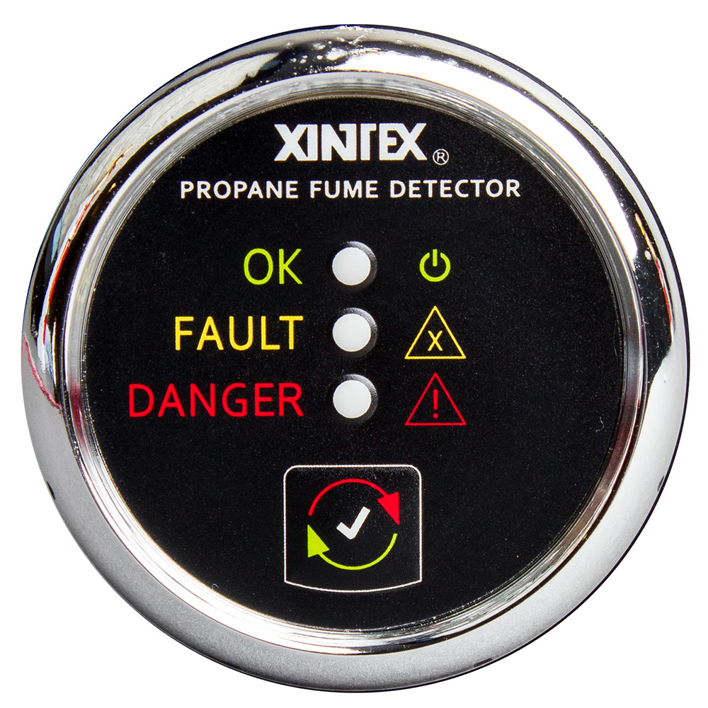 FireboyXintex Propane Fume Detector wPlastic Sensor No Solenoid Valve Chrome Bezel Displa P1CR