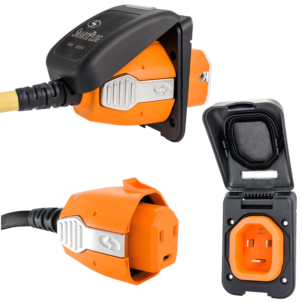 SmartPlug 30 AMP Inlet Female Cord Connector Combo Black B30ASSYPB