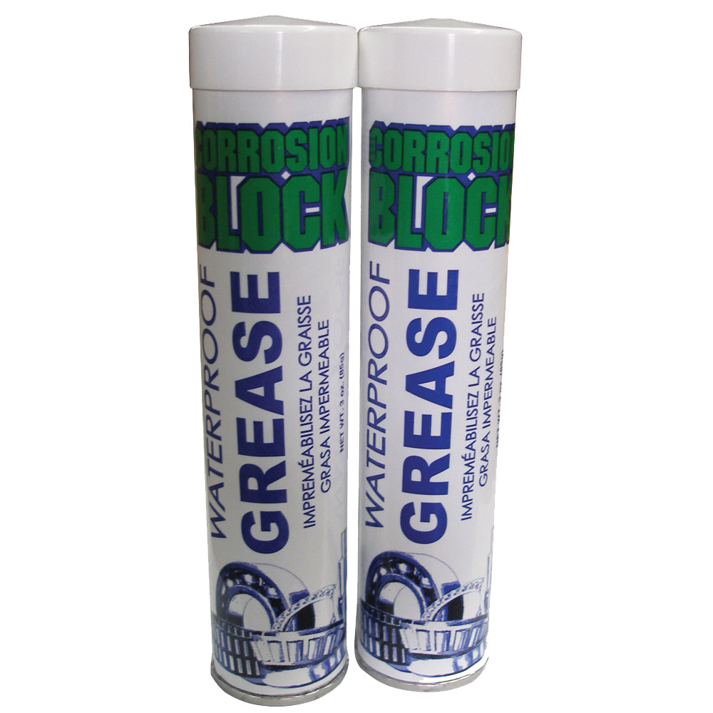 Corrosion Block High Performance Waterproof Grease 2 3oz Cartridges NonHazmat NonFlammable NonToxic 25003