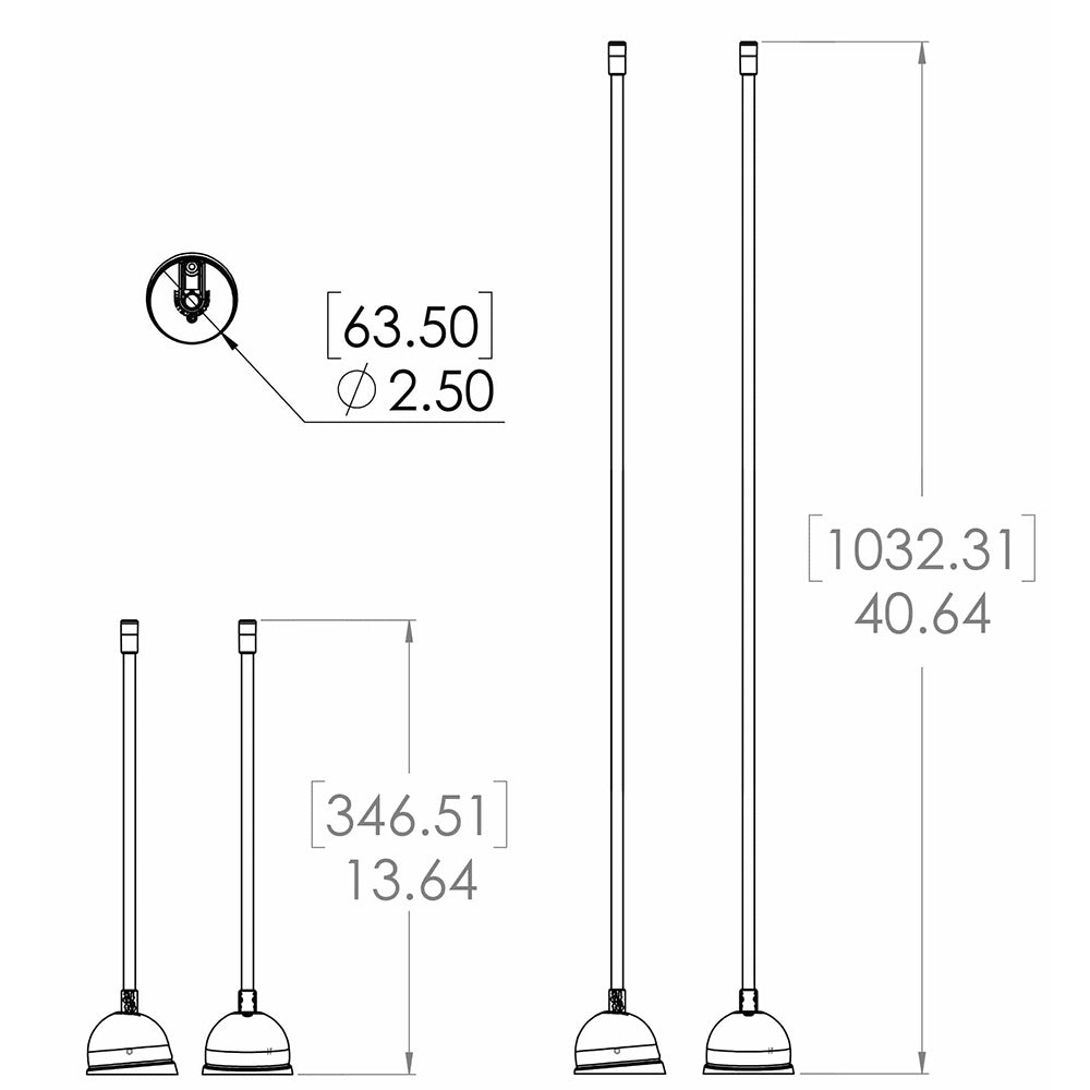 Lumitec Contour Anchor Light 12 Black Shaft White Base 101585