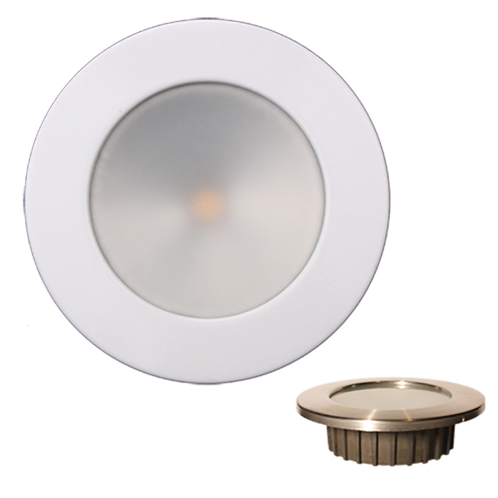 Lunasea ZERO EMI Recessed 35 LED Light Warm White wWhite Stainless Steel Bezel 12VDC LLB46WW0AWH