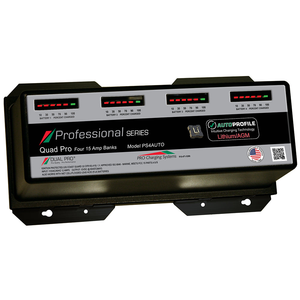 Dual Pro PS4 Auto 15A 4Bank LithiumAGM Battery Charger PS4AUTO