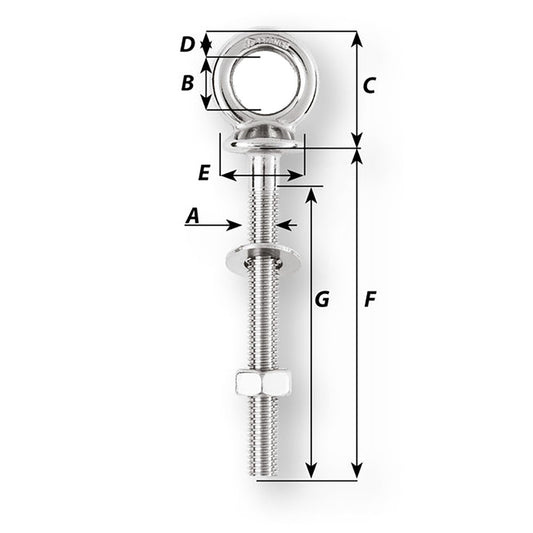Wichard Eye Bolt Diameter 916 Length 3532 6492W