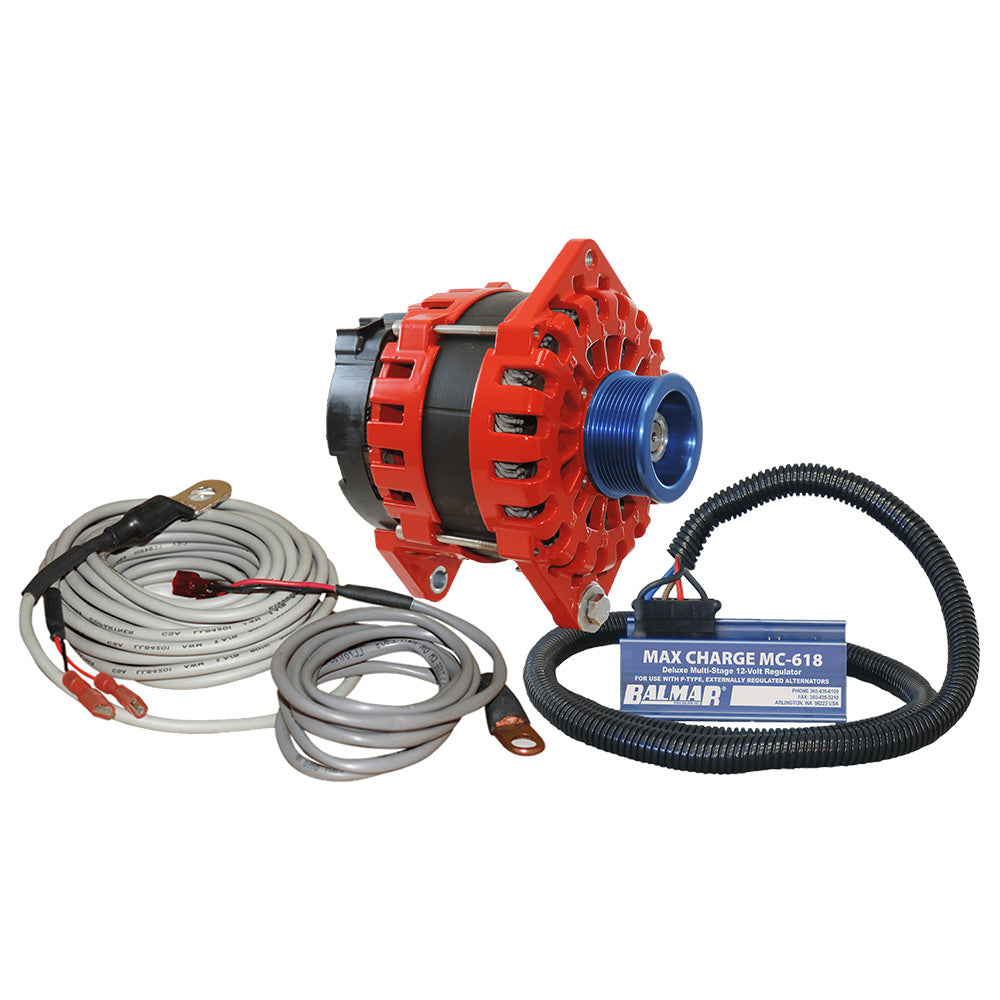 Balmar Alternator 250 AMP Kit 12V 315 Dual Foot Saddle J10 Pulley Regulator Temp Sensor XTDF250J10KIT