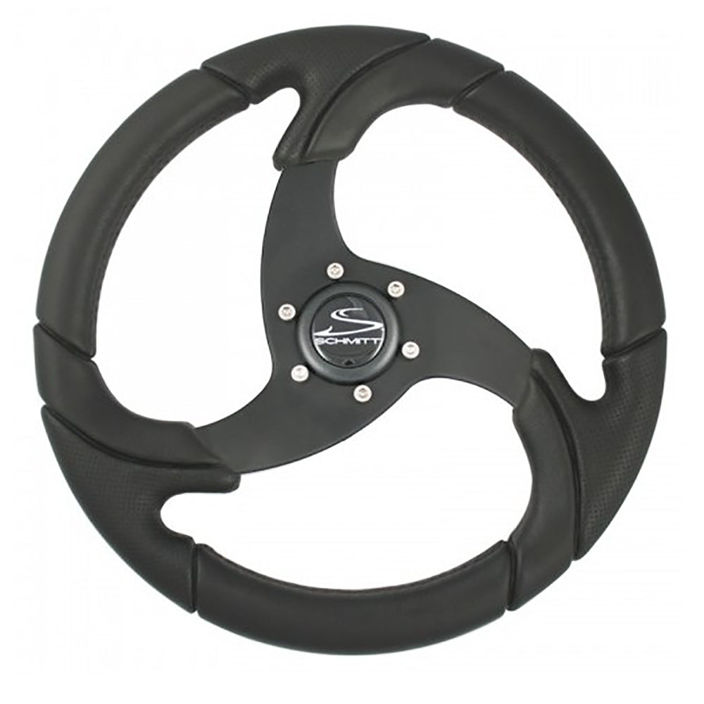 Schmitt Marine Folletto 142 Wheel Black Polished Polyurethane 34 Tapered Shaft wBlack Center Cap PU026104R