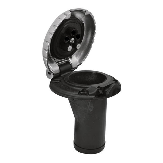 Attwood Deck Fill fCarbon Canister System Straight Body Scalloped Chrome Cap 99DFCCSZ1S