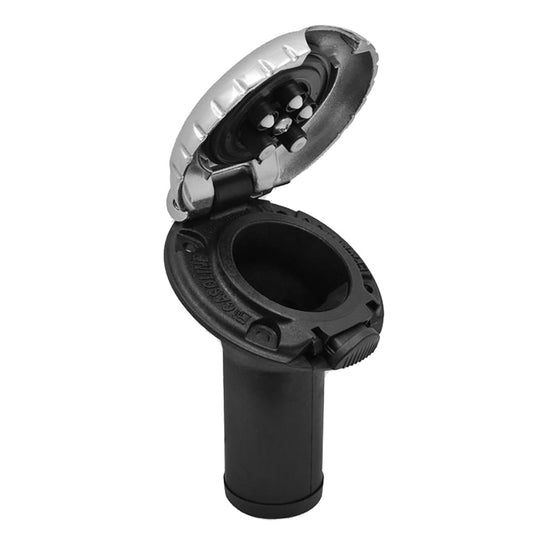 Attwood Deck Fill fCarbon Canister System Angled Body Scalloped Chrome Cap 99DFCCAZ1S