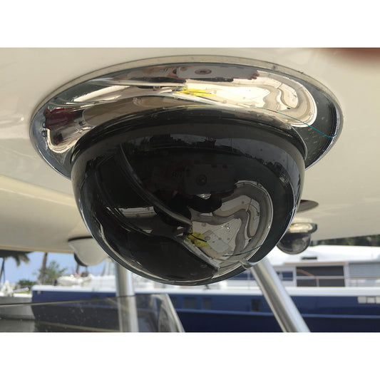 Iris Miniature Marine PTZ Dome Camera Stainless Bezel HiDef Ethernet IP 10x Digital Zoom 4 in 1 Video Format