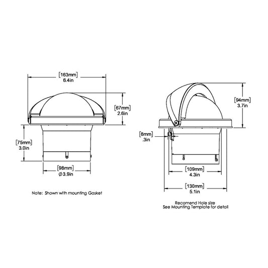 Ritchie SS2000 SuperSport Compass  Flush Mount  Black SS2000