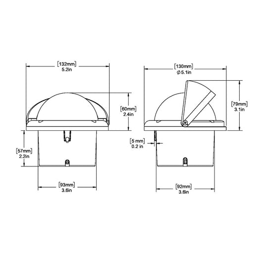 Ritchie HF743 Helmsman Combidial Compass  Flush Mount  Black HF743