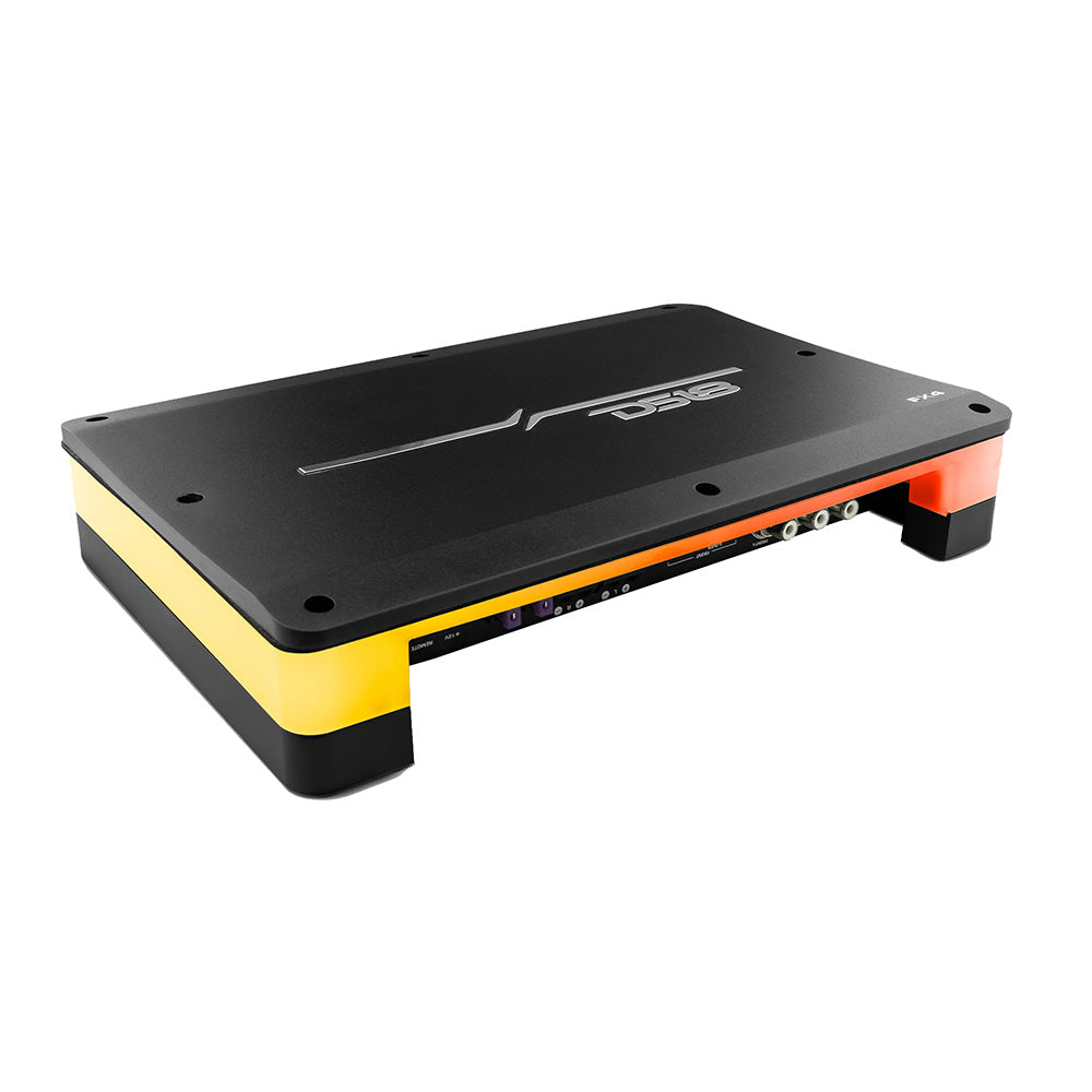 DS18 FlushSurface Mount 4Channel Class D Amplifier wAcrylic Cover  4x180W RMS  4 Ohm FX4