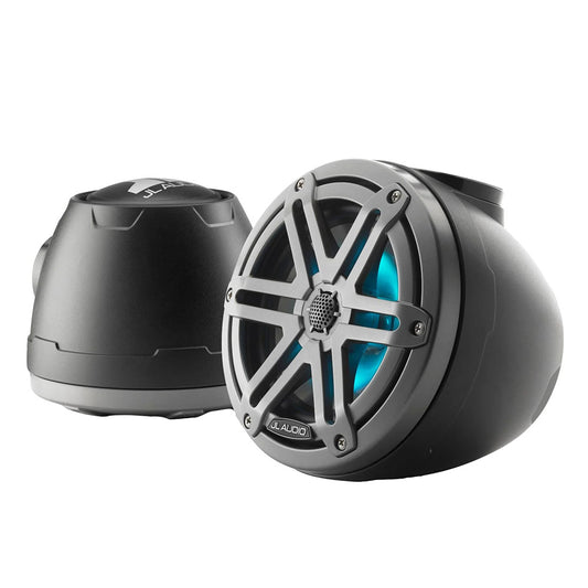 JL Audio M3 VeX Series 65 Enclosed Coaxial Speakers wRGB LED Lighting  Gray Metallic Sports Grilles  M3650VEXMbSGmi
