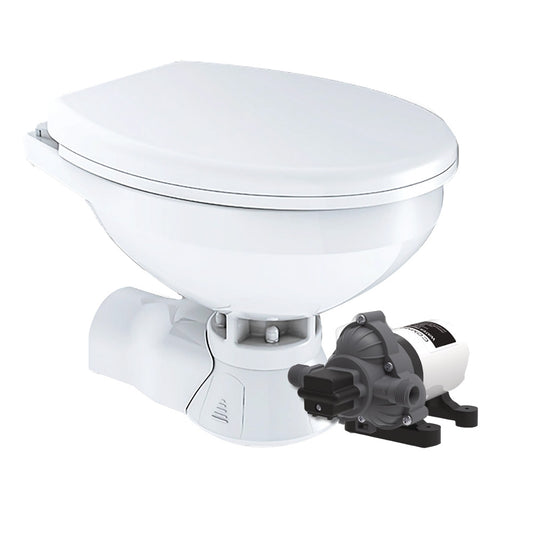 Commodore Quiet Flush Electric Toilet  Rear Macerator  Raw Water Pump  Regular Size CM4RMT