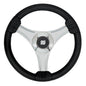 Uflex  Tavolara  138 Black Polyurethane Steering Wheel wSilver Spokes  X62 Hub 65277N