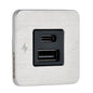 Scanstrut TILE USBAUSBC Interior Charging Socket  1224V  Stainless Steel Bezel SCTILE11