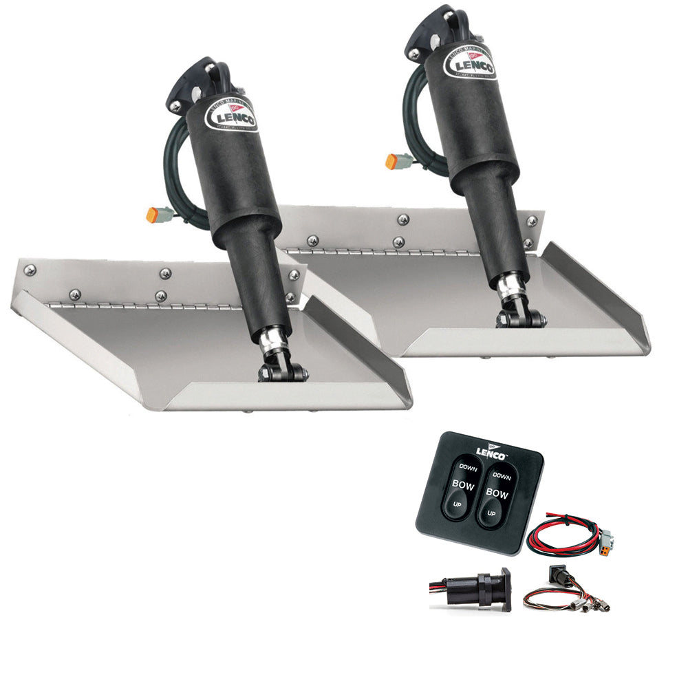 Lenco 9 x 9 Edgemount Trim Tab Kit wStandard Tactile Switch Kit 12V TT9X9E