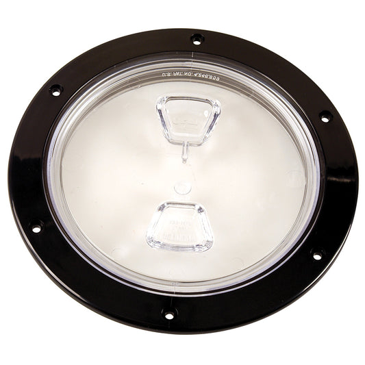 Beckson  6 Clear Center ScrewOut Deck Plate  Black DP60BC