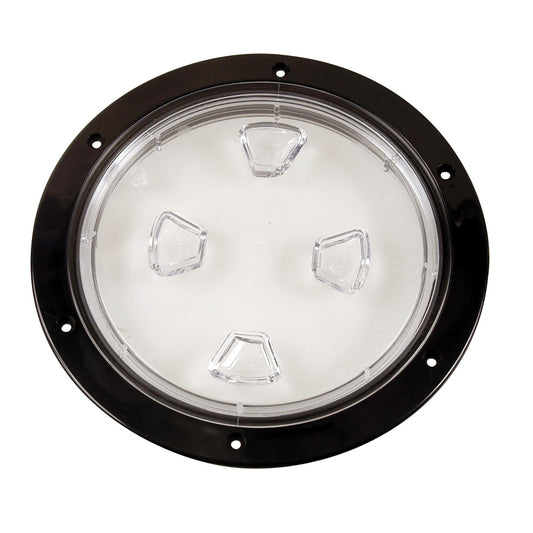 Beckson 8 Clear Center ScrewOut Deck Plate  Black DP80BC