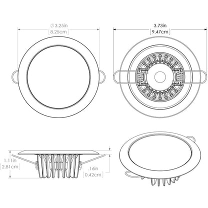 Lumitec Mirage  Flush Mount Down Light  Glass FinishPolished SS Bezel  3Color RedBlue NonDimming wWhite Dimming 113118