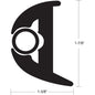 TACO Flex Vinyl Rub Rail Kit  Black wBlack Insert  50  178 X 138 V113426BBK502