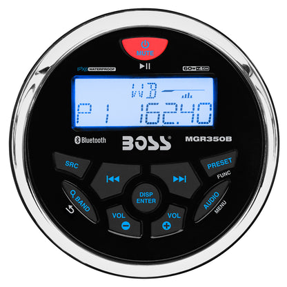 Boss Audio MGR350B Marine Stereo wAMFMBTUSB MGR350B