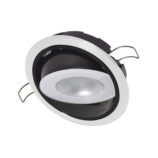 Lumitec Mirage Positionable Down Light  Spectrum RGBW Dimming  White Bezel 115127
