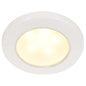 Hella Marine EuroLED 75 3 Round Screw Mount Down Light  Warm White LED  White Plastic Rim  12V 958109011