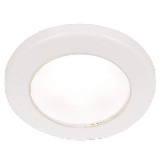 Hella Marine EuroLED 75 3 Round Screw Mount Down Light  White LED  White Plastic Rim  12V 958110011