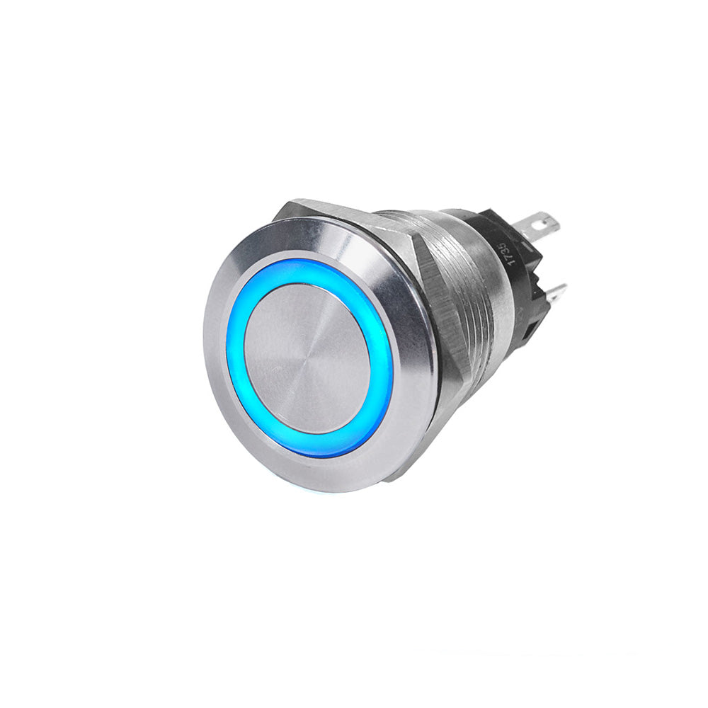 Blue Sea 4161 SS Push Button Switch  OffOn  Blue  10A 4161