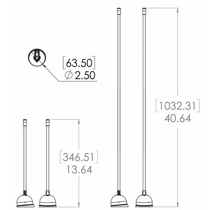 Lumitec Contour Anchor Light  39  Black Shaft White Base 101584