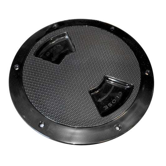 SeaDog QuarterTurn Textured Deck Plate wInternal Collar  Black  6 3363671