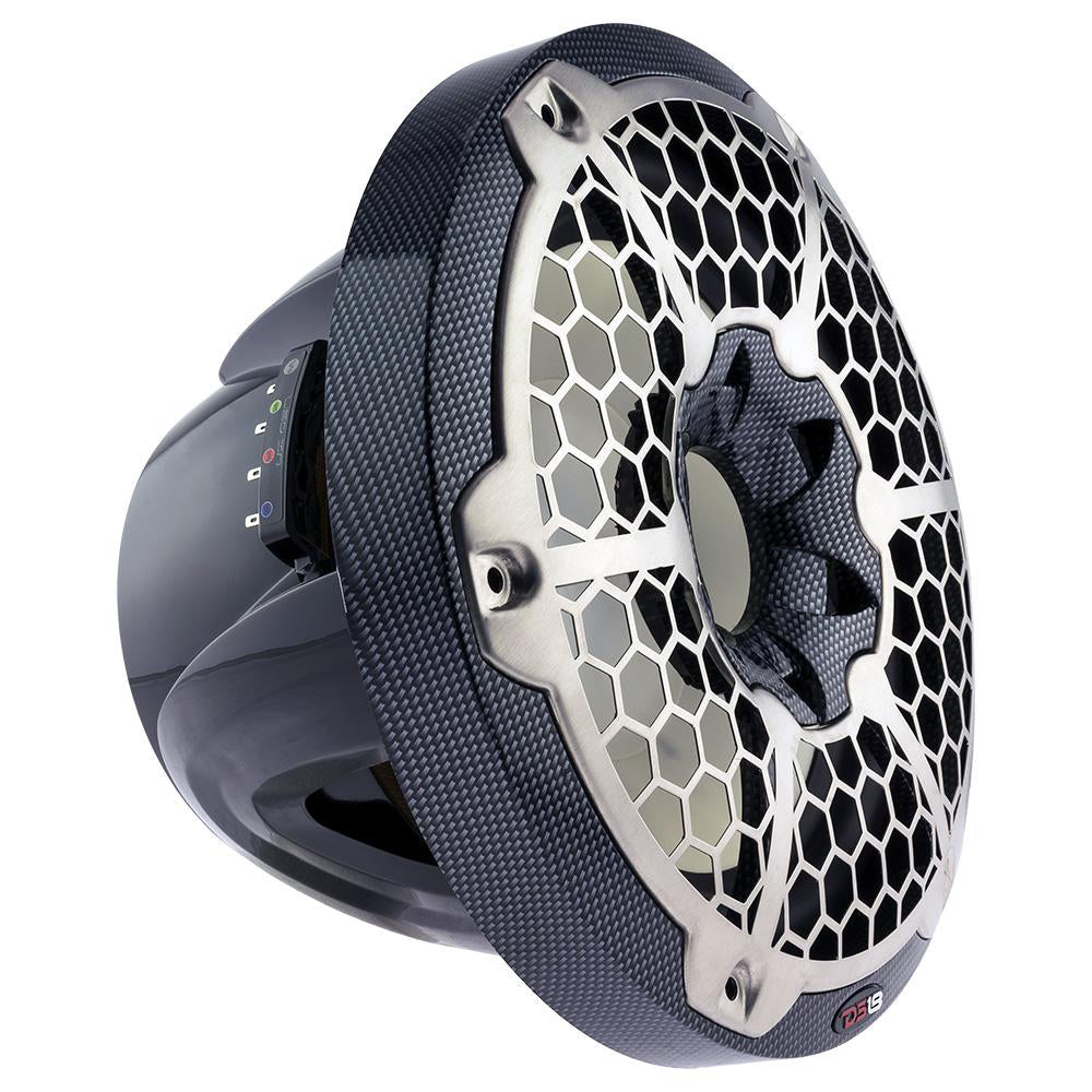 DS18 HYDRO 10 Subwoofer wRGB Lights  600W  Carbon Fiber CF10SUB