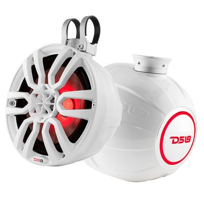 DS18 HYDRO 8 Compact Wakeboard Pod Tower wRGB Light  375W  White  NXLPS8W