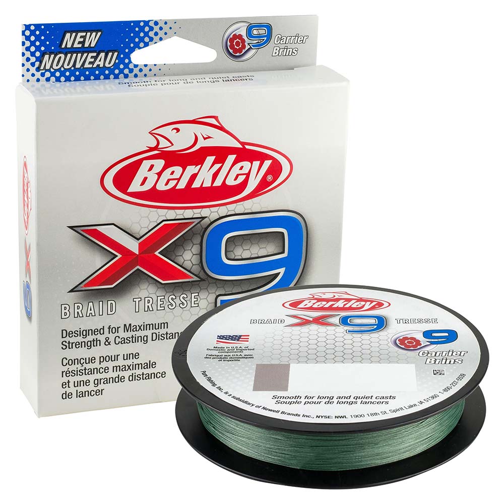 Berkley x9 Braid LowVis Green  80lb  164 yds  X9BFS8022 1486819