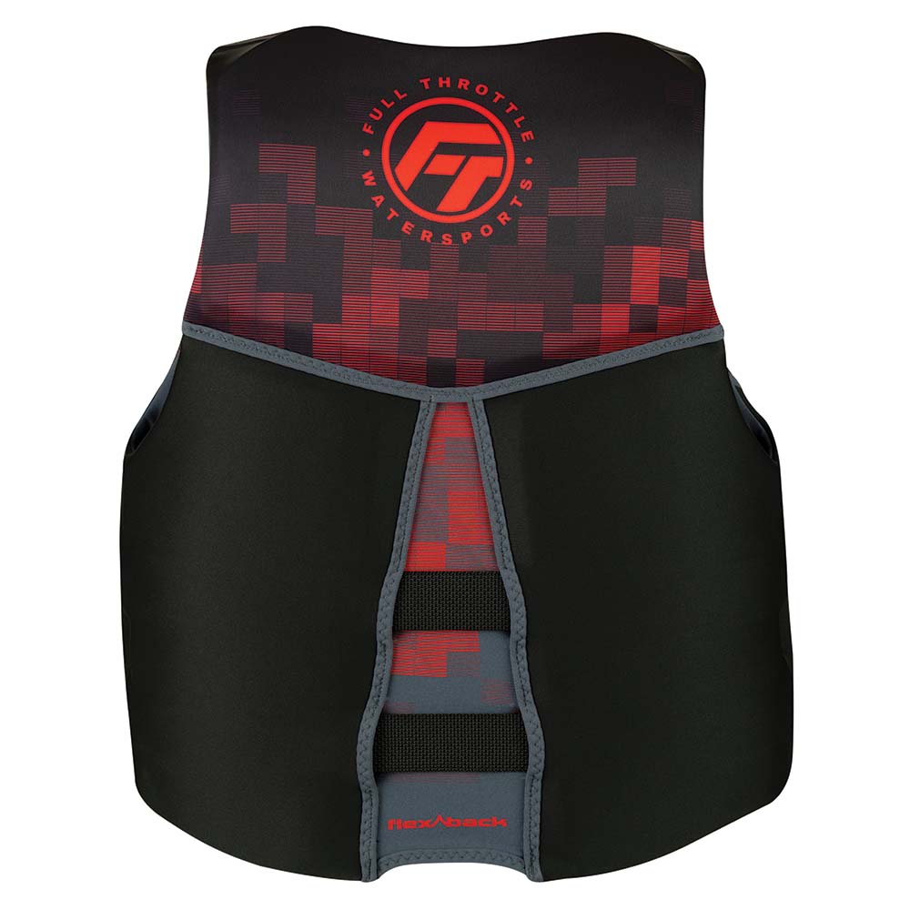 Full Throttle Mens RapidDry FlexBack Life Jacket  S  BlackRed 14250010002022