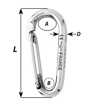Wichard Symmetric Carbine Hook Without Eye  Length 100mm  1332 2336W