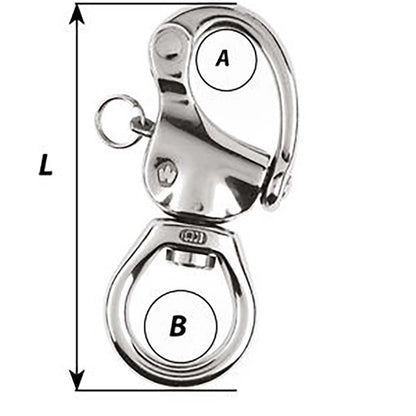 Wichard HR Snap Shackle  Large Bail  Length 80mm 2373W