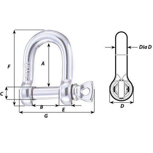 Wichard HR D Shackle  Diameter 14 11203W