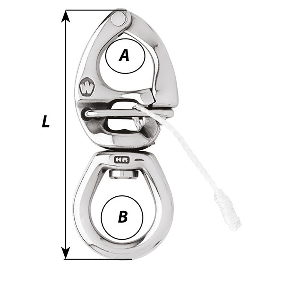 Wichard HR Quick Release Snap Shackle With Large Bail  80mm Length  3532 2773W