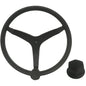 Uflex  V46  135 Stainless Steel Steering Wheel wSpeed Knob  Chrome Nut  Black V46B KIT