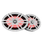 DS18 HYDRO 6 x 9 2Way Marine Speakers wIntegrated RGB LED Lights  375W  White NXL69WH