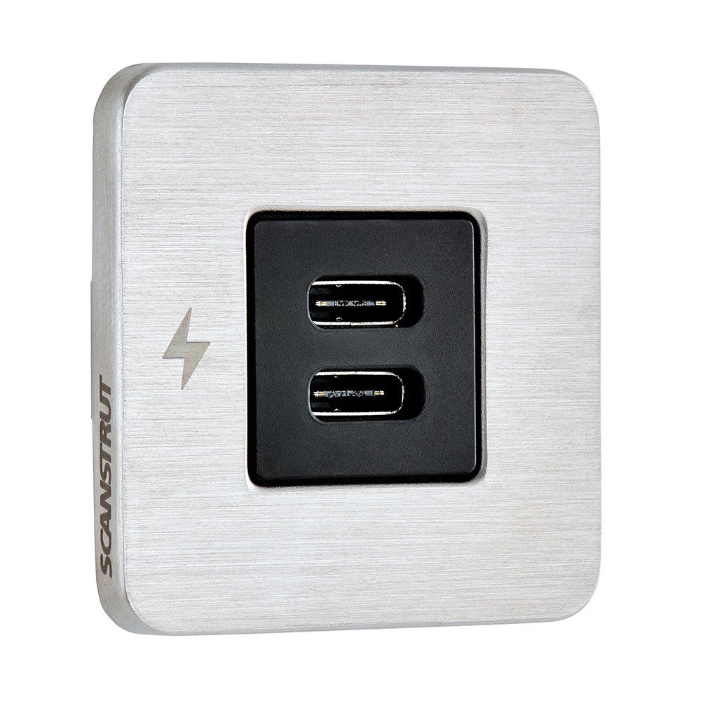 Scanstrut TILE USB-C Interior Charging Socket - 12/24V - Stainless Steel Bezel
