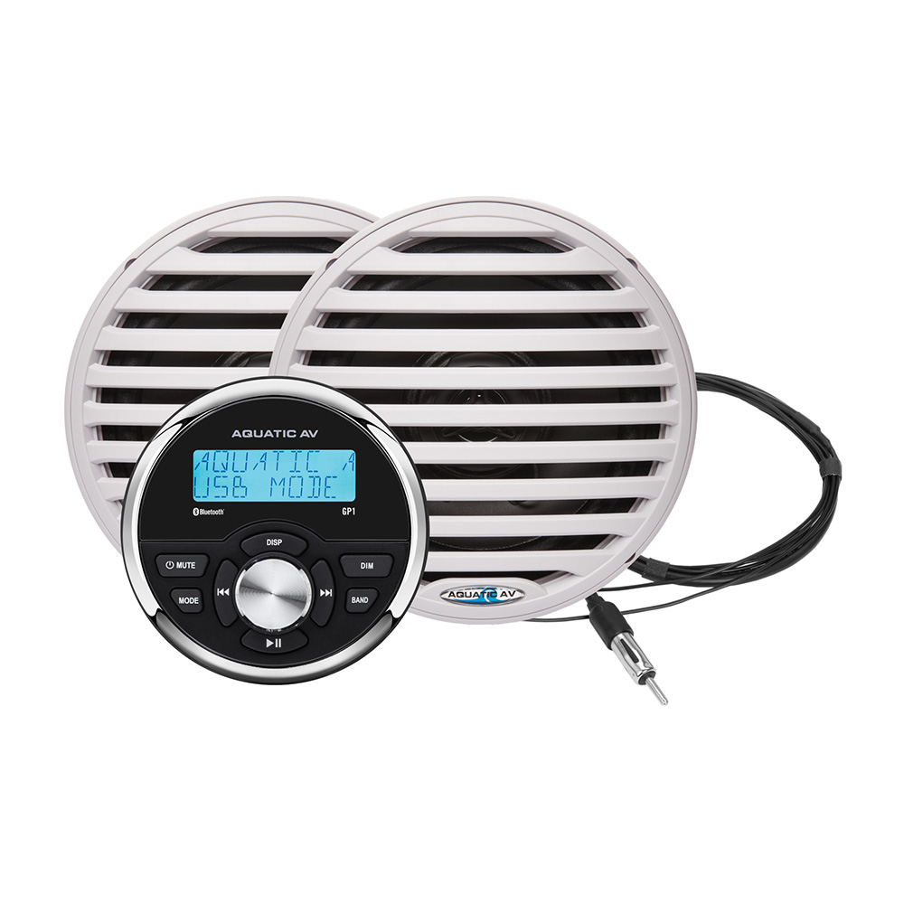 Aquatic AV GP1 Gauge Stereo & Economy 6.5" Speakers - White (Pair)