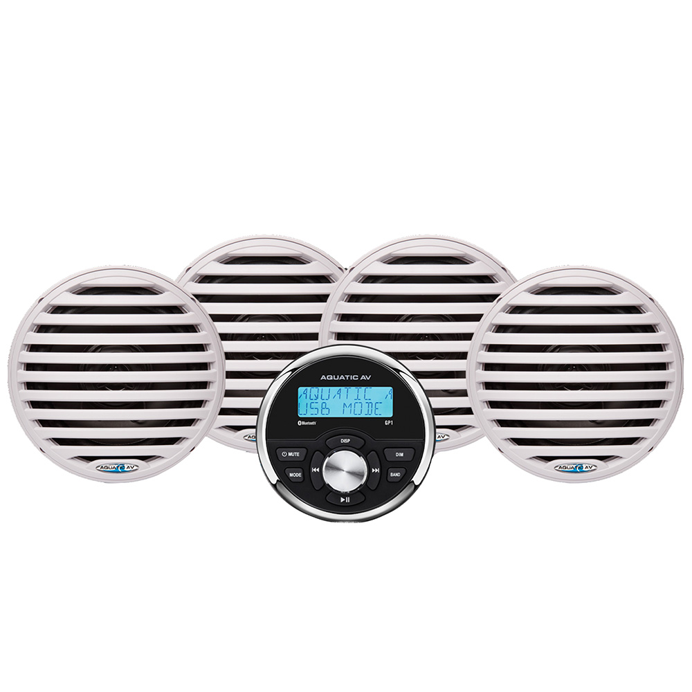 Aquatic AV Economy Gauge Stereo/Speakers Kit - White